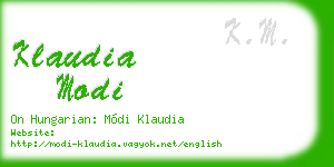 klaudia modi business card