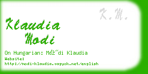 klaudia modi business card